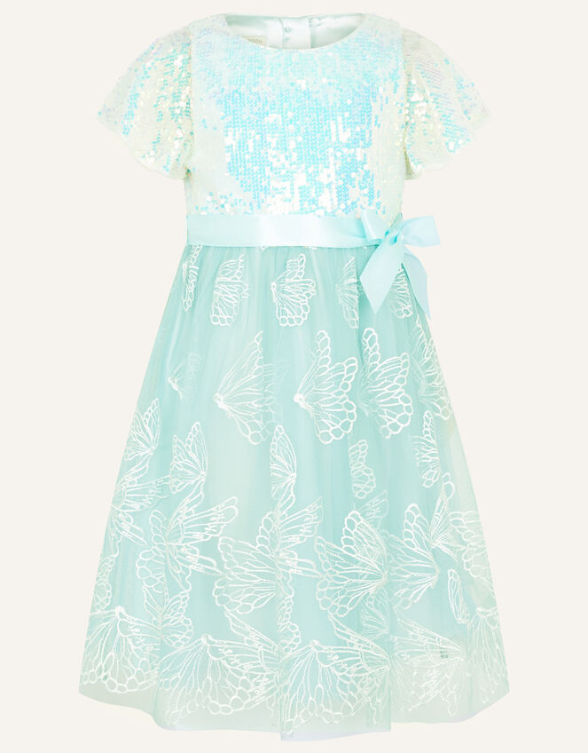 Esma Butterfly Sequin Dress, Blue (AQUA), large
