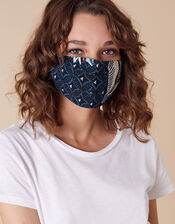 Geo Print Face Mask in Pure Cotton, , large