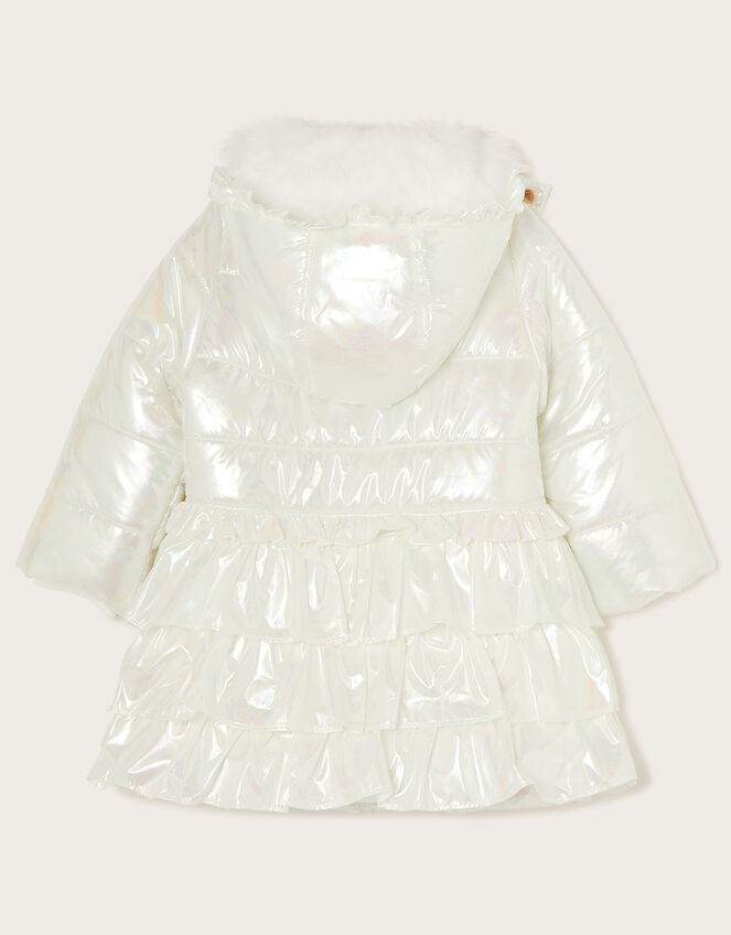 Marble Effect Metallic Padded Coat, Ivory (IVORY), large