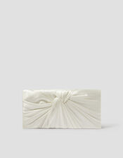 Talia Twisted Satin Clutch Bag, , large