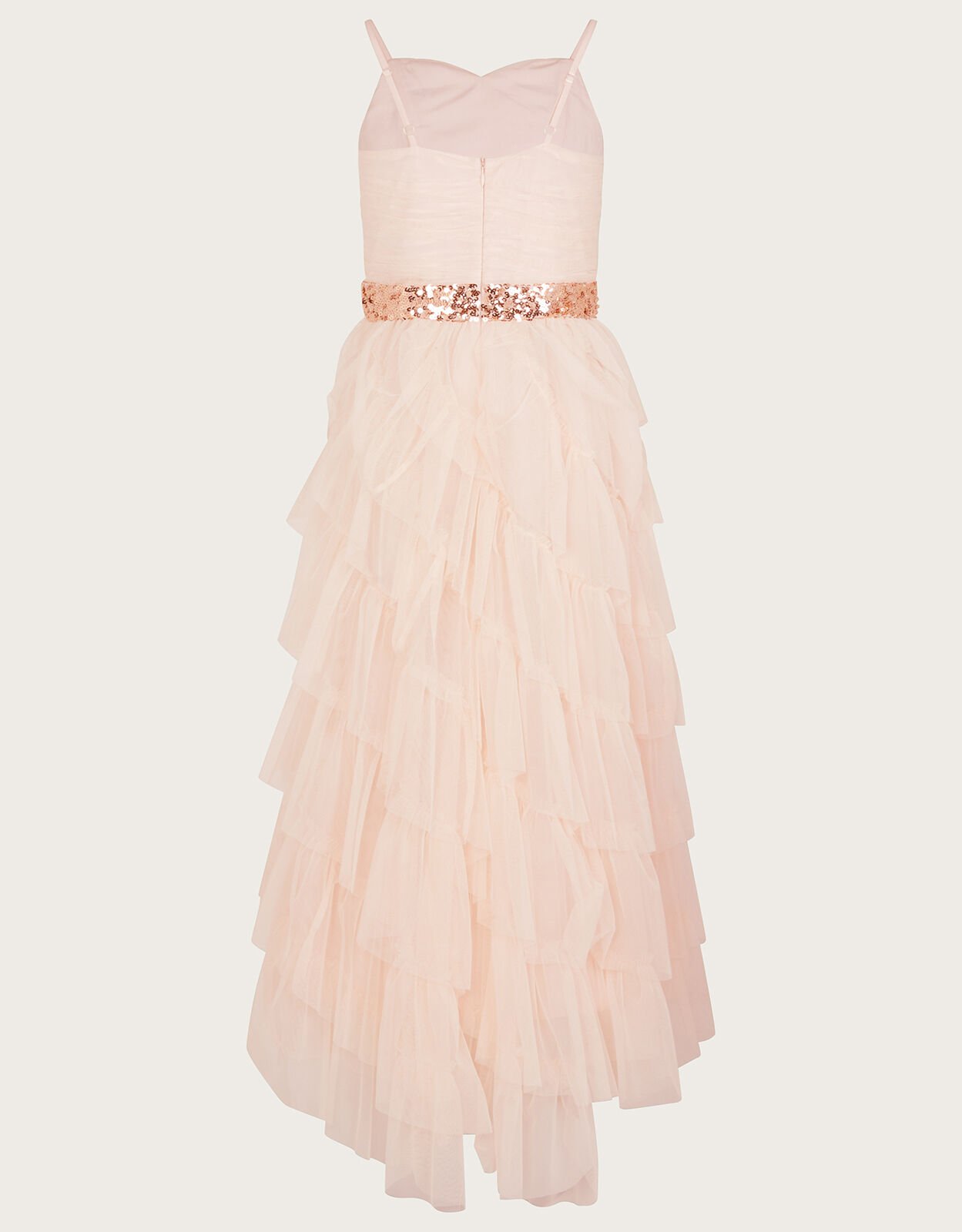 Zenaya Ruffle Prom Dress Pink