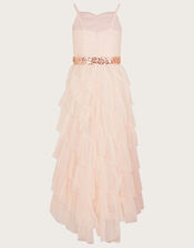 Zenaya Ruffle Prom Dress, Pink (PALE PINK), large
