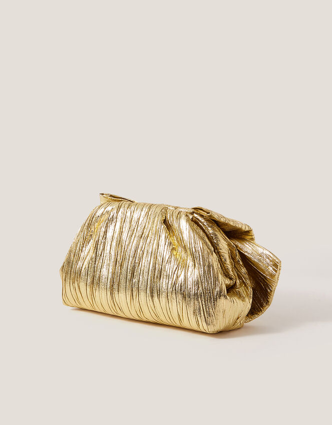 Oversized Bow Metallic Bag, , large