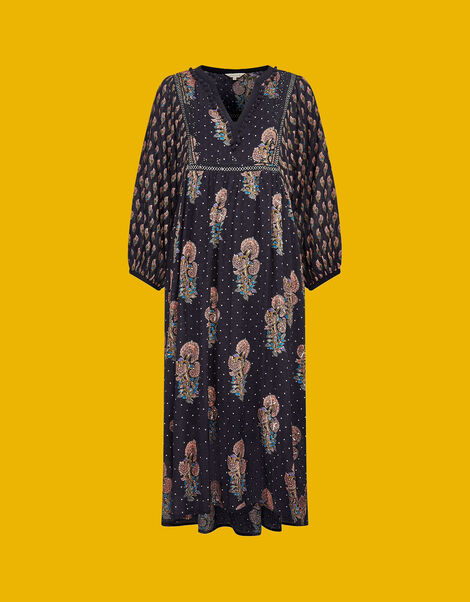 East Dotty Embroidered Dress Black, Black (BLACK), large