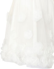 3D Roses Communion Dress, White (WHITE), large