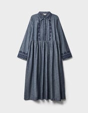East Shreya Chambray Cotton Shirt Dress, Blue (BLUE), large