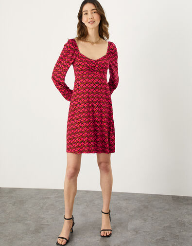 Geometric Print Jersey Dress, Multi (MULTI), large