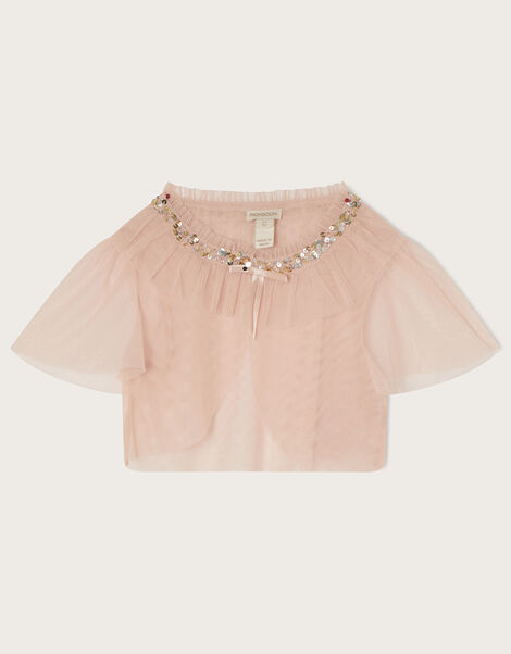 Land of Wonder Short Tulle Cape Jacket, Pink (PINK), large