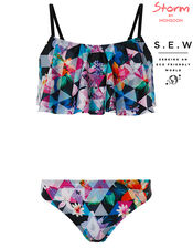 Eliza Bold Floral Bikini Set with Recycled Polyester, Black (BLACK), large