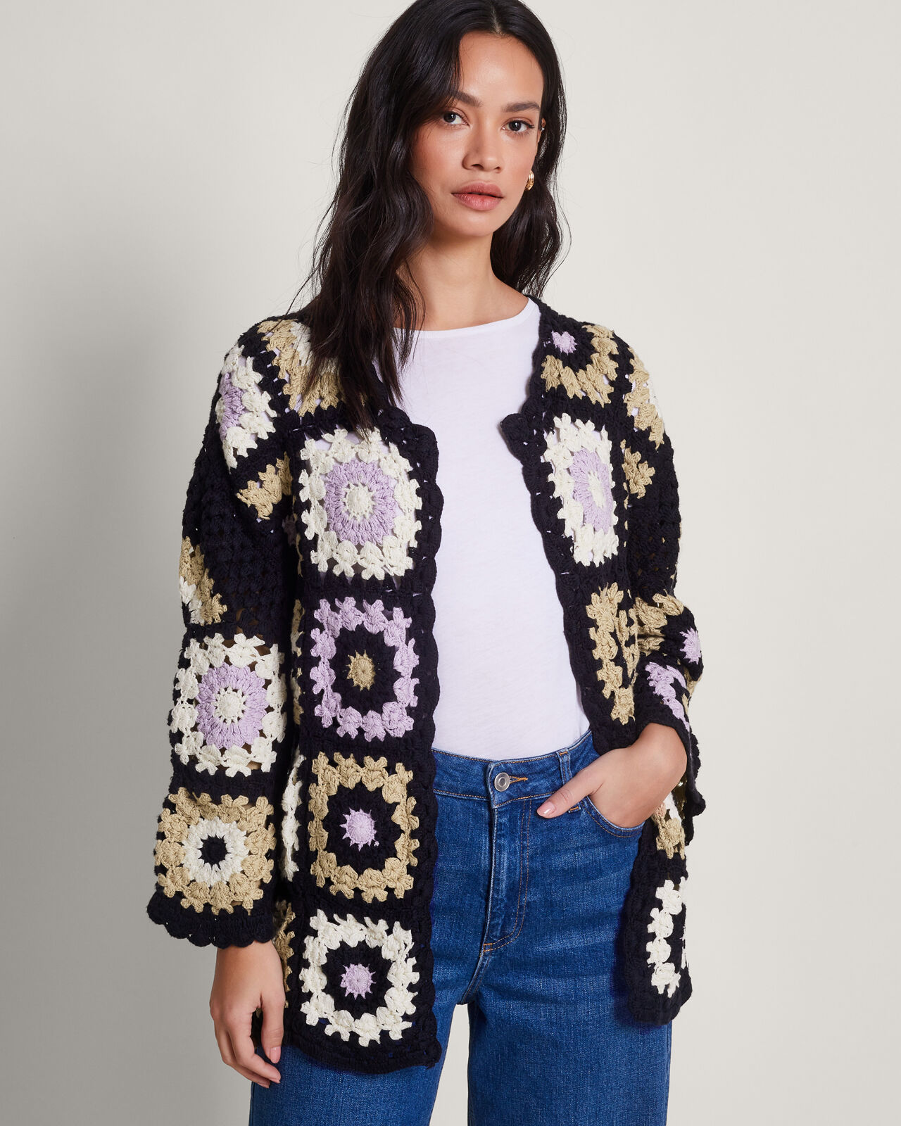 Cree Crochet Cardigan Black