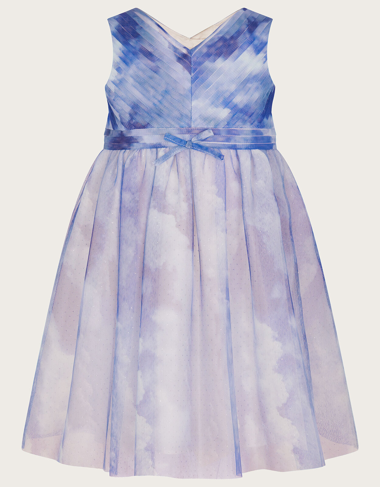 Baby Cloud Print Glitter Dress Blue