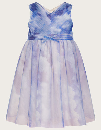 Baby Cloud Print Glitter Dress Blue, Blue (BLUE), large