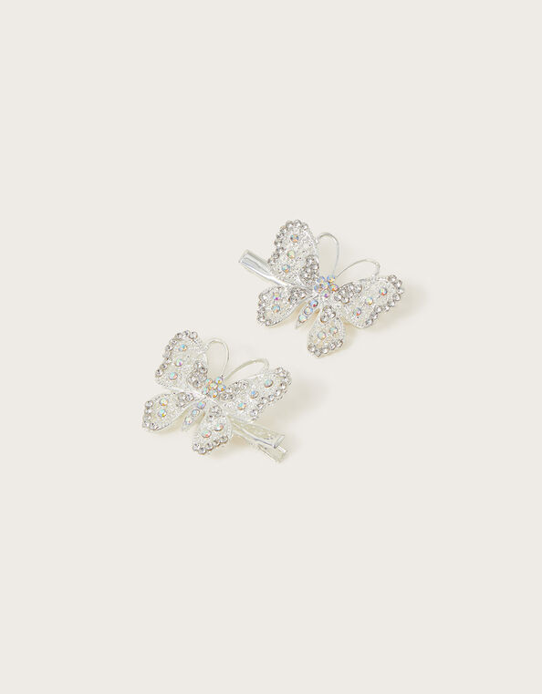 Jewel Butterfly Hair Clips Set of Two, , large