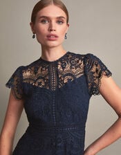 Monica Lace Midi Bridesmaid Dress, Blue (NAVY), large