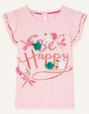 Be Happy Short Sleeve T-Shirt, Pink (PINK), large