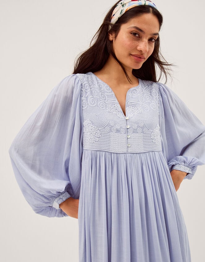 Maison Hotel Lilou Long Sleeve Embroidered Maxi Dress, LAVENDER, large