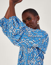 Gigi Print Blouse, Blue (BLUE), large