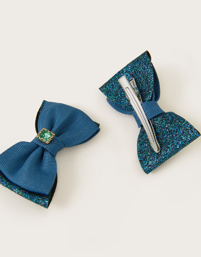 Glitter Bow Clips Twinset, , large