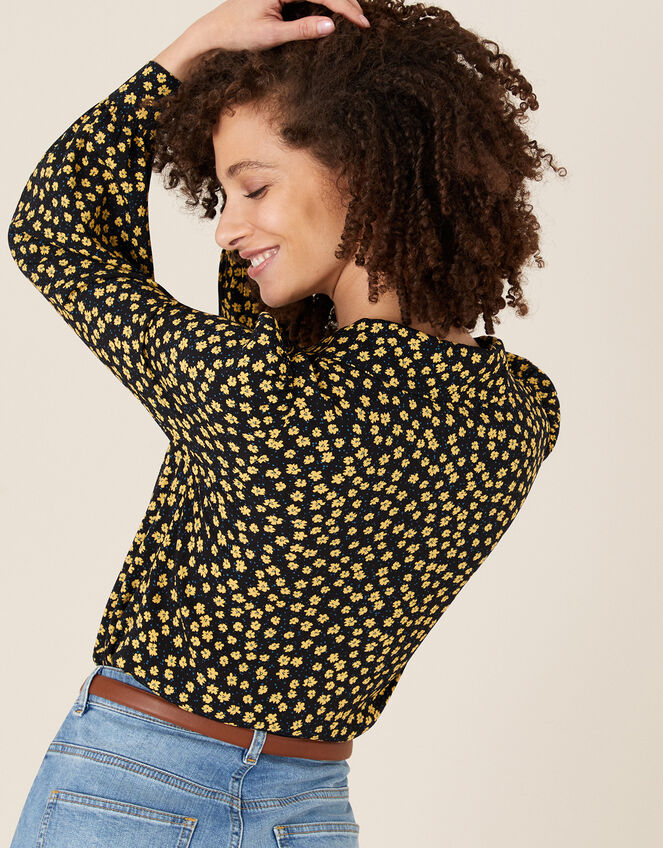 Floral Print Blouse with LENZING™ ECOVERO™, Black (BLACK), large