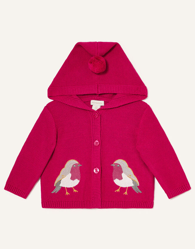Newborn Robin Cardigan , Red (RED), large