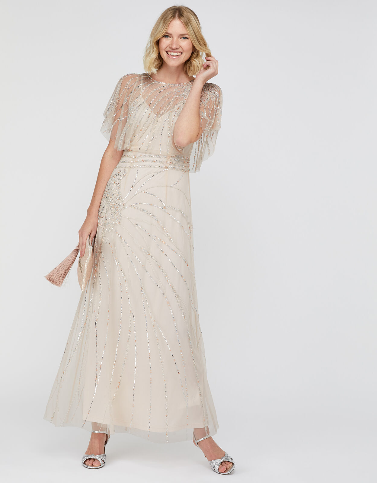 monsoon grey maxi dress