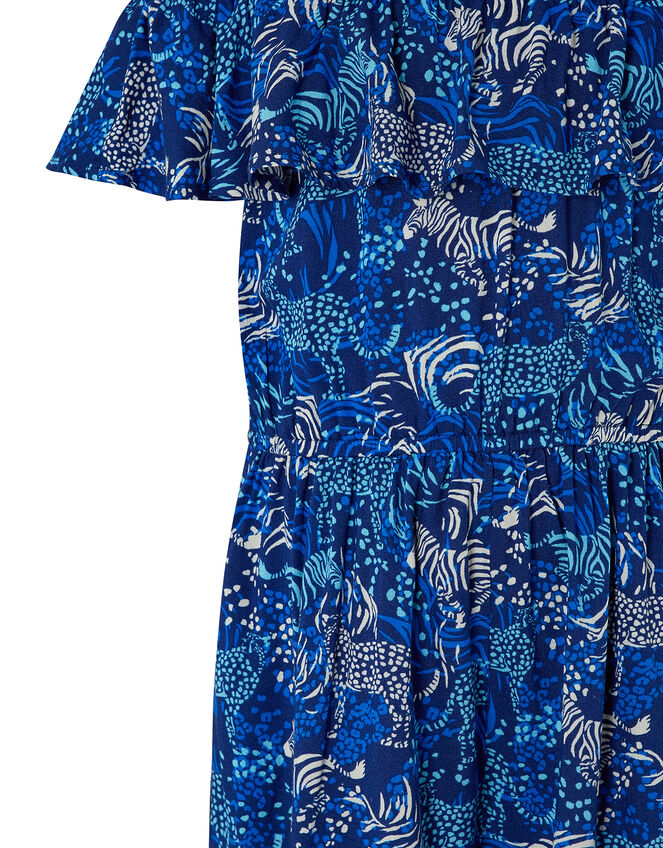 Sadie Zebra Casual Jumpsuit in LENZING™ ECOVERO™, Blue (BLUE), large