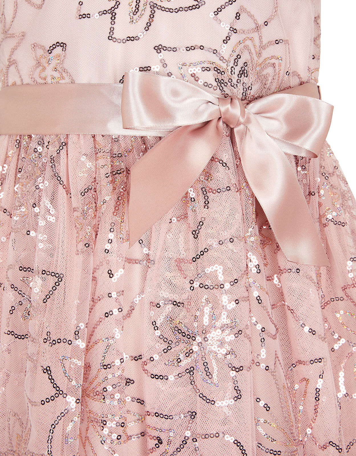 Embroidered Sequin Dress Pink