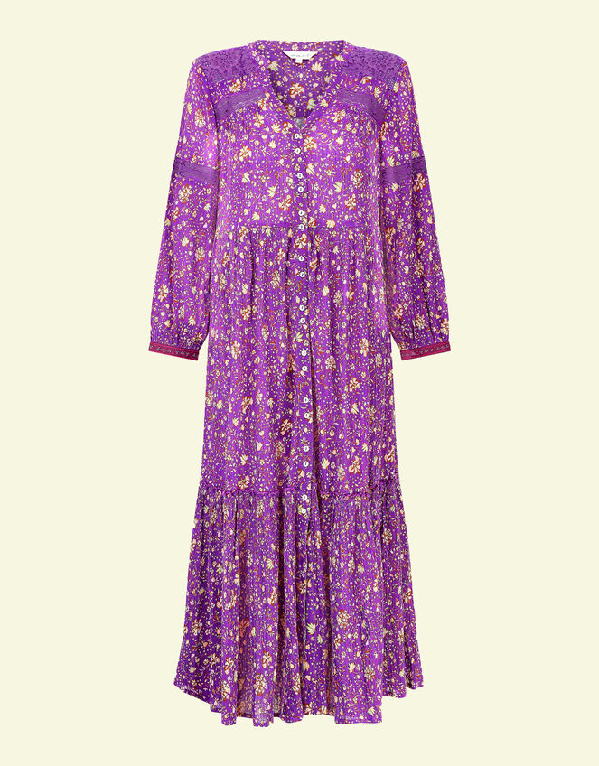 East Lana Crinkle Print Dress, Purple (PURPLE), large