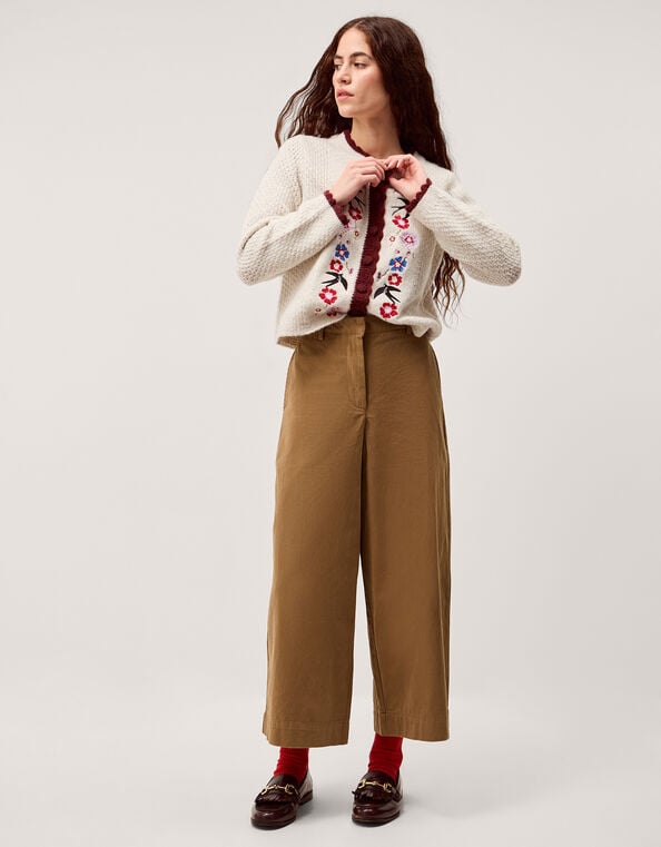 Luna Cropped Wide Leg Pants, Camel (CAMEL), large