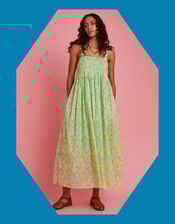 Scotch & Soda Sleeveless Floral Maxi Dress, Green (LIME), large