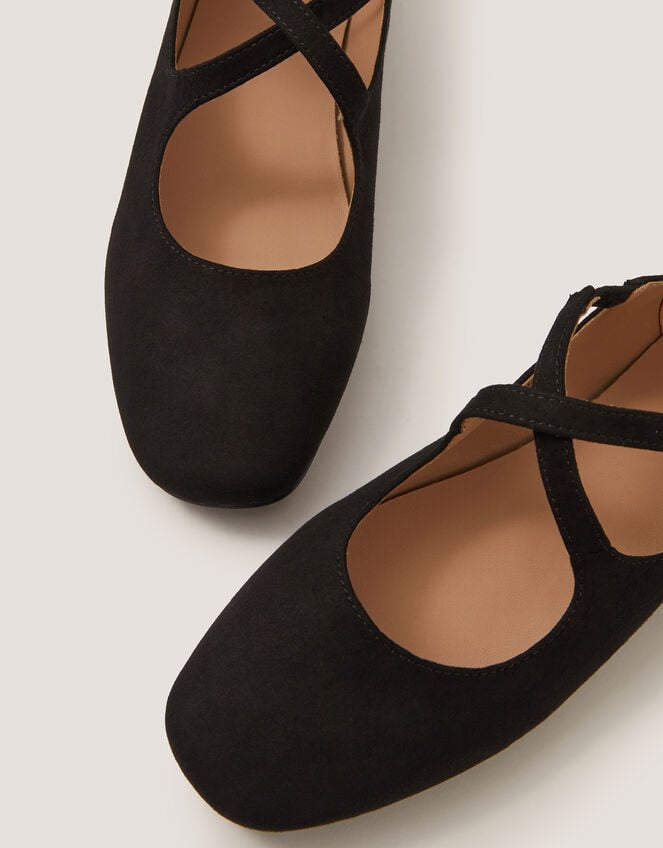Dana Faux Suede Mary Jane Ballet Flats, Black (BLACK), large