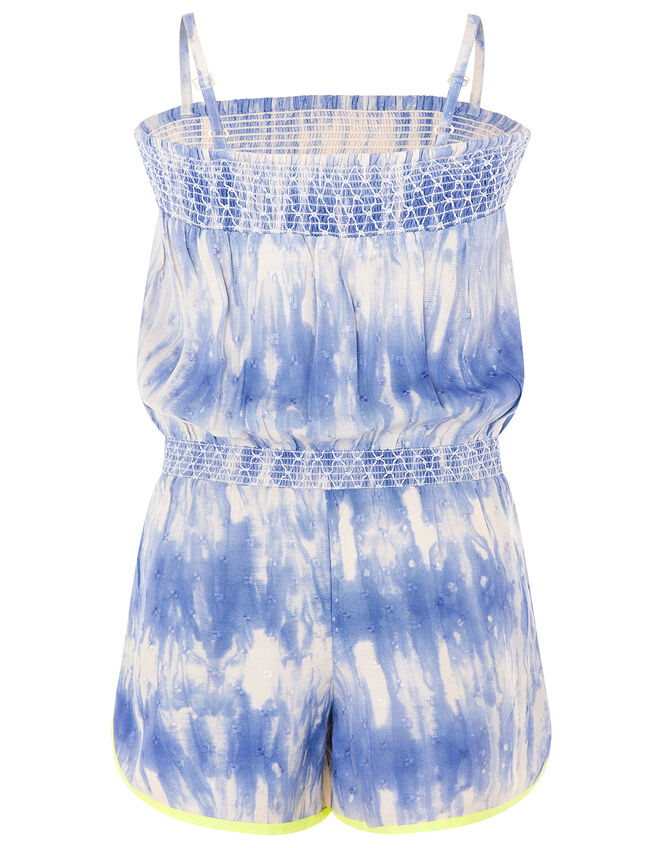 Cassia Tie Dye Playsuit, Blue (BLUE), large