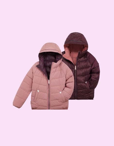 Töastie Reversible Water Repellent Puffer Jacket, Pink (PINK), large