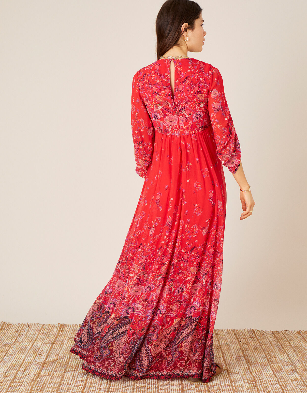 Jasmine Printed Maxi Dress Red Monsoon Global Navigation Catalog