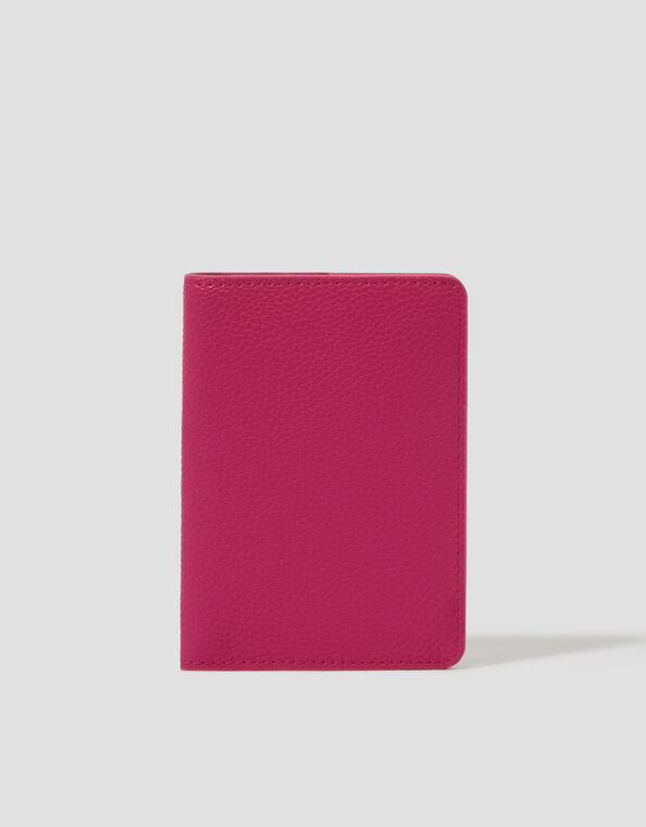 Faux Leather Passport Holder, Pink (PINK), large