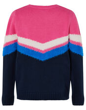 Celeste Chevron Knit Jumper, Pink (PINK), large
