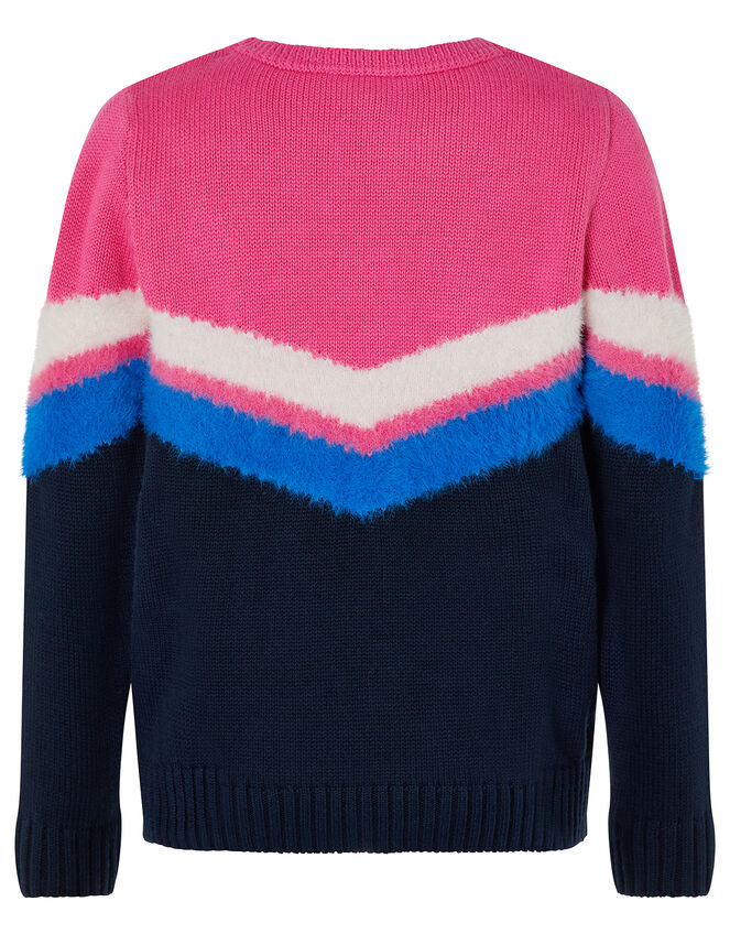 Celeste Chevron Knit Jumper, Pink (PINK), large