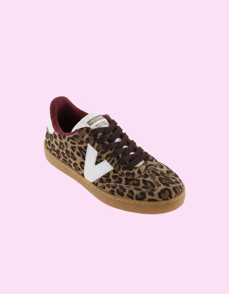 Victoria Berlin Leopard Print Suede Trainers, Leopard (LEOPARD), large