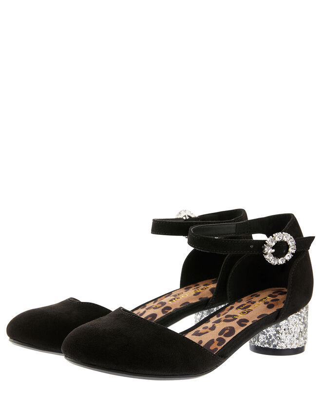 Ada Two-Part Glitter Shoes, Black (BLACK), large
