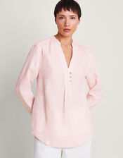 India Linen Shirt, Pink (BLUSH), large