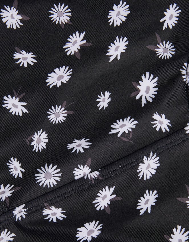 Ditsy Print Cut-Out Swimsuit , Black (BLACK), large