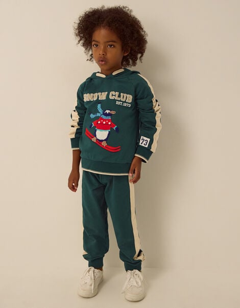 Snow Club Penguin Hoodie & Joggers Set, Green (GREEN), large