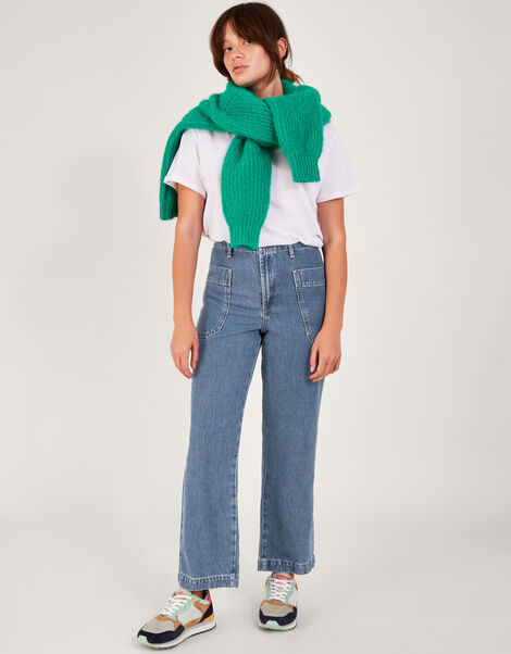 Wide Leg Cargo Jeans , Blue (DENIM BLUE), large