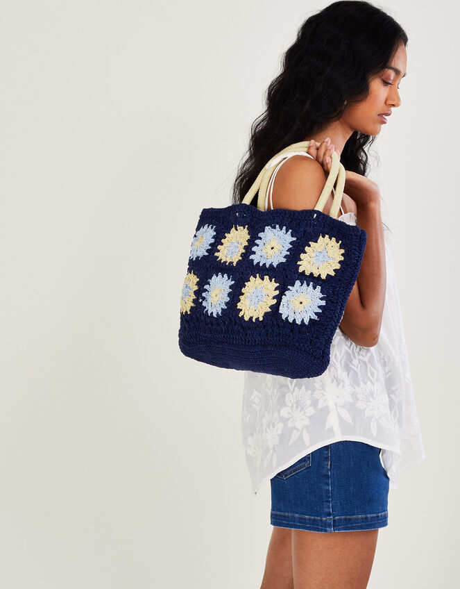 Circle Crochet Shopper Bag, , large