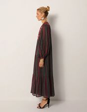 Maison Hotel Isadora Paisley Stripe Midi Dress, Red (BURGUNDY), large