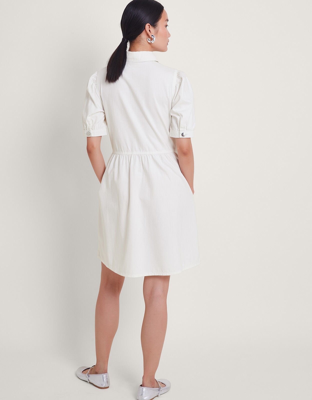 Adeena Denim Mini Dress Natural