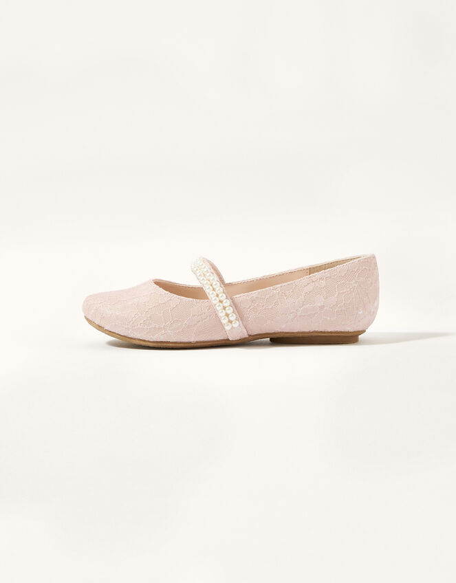 Pearl Strap Ballerina Flats, Pink (PINK), large