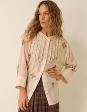 Seren Floral Embroidered Blouse, Ivory (IVORY), large