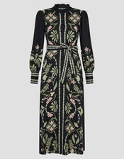 Sabrina Floral Print Maxi Dress, Black (BLACK), large
