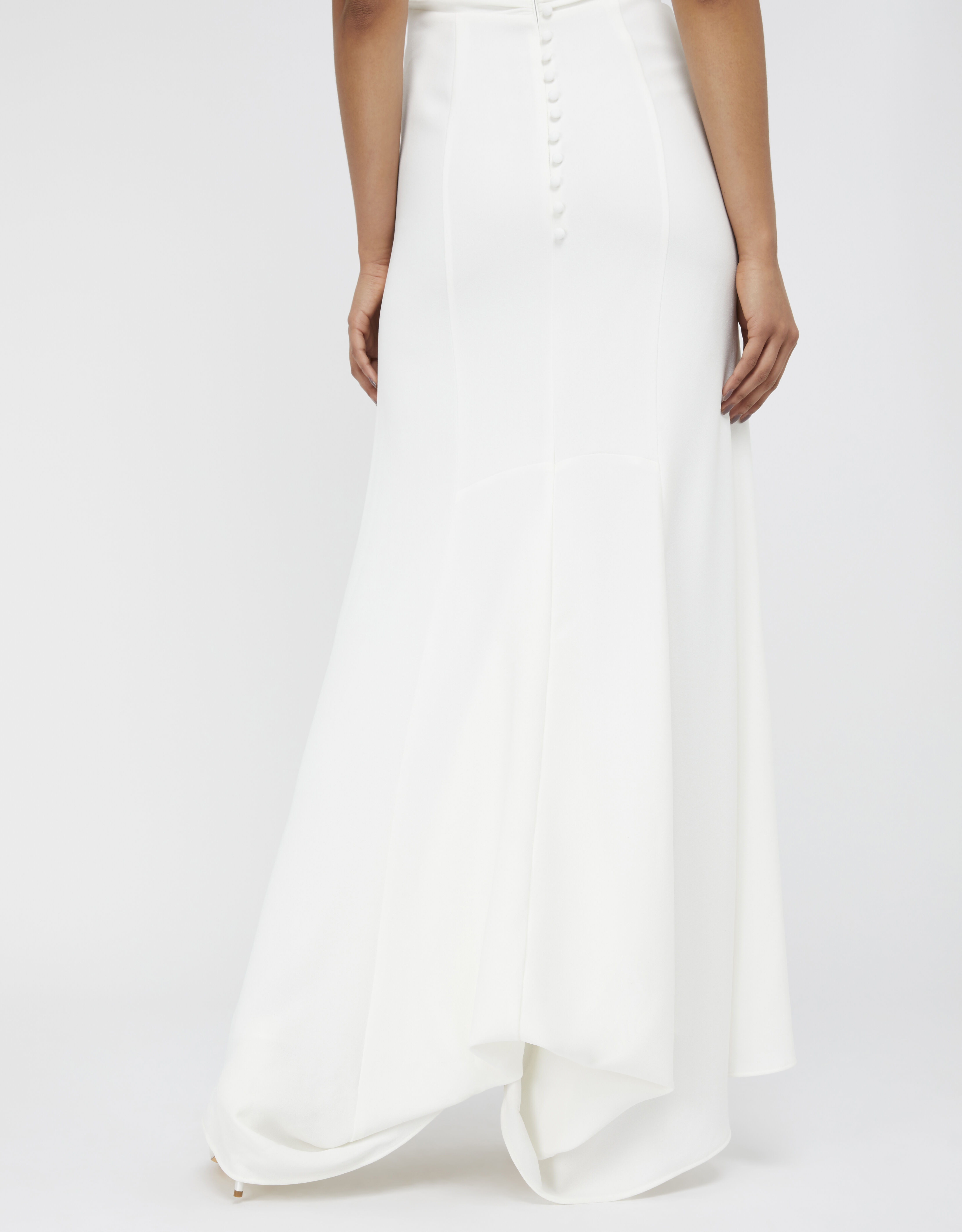 Leonora Bridal Crepe Lace Maxi Dress Ivory